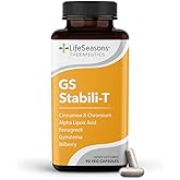 LifeSeasons GS Stabili-T - Blood Sugar Support Supplement - Healthy Circulation & Vision - Maintain Normal Levels - Chromium Cinnamon Gymnema Bilberry & Alpha Lipoic Acid - 90 Capsules
