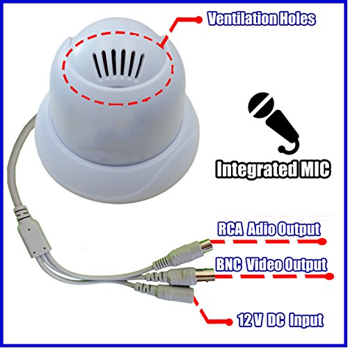 VENTECH 4 Pack CCTV Security Dome Camera Color 1000tvl 960H Analog CMOS 36 led IR-Cut Night Vision Infrared Home Surveillance 3.6mm Lens Indoor 12v Audio