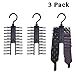 Bondream 3 Piece Cross X Tie Rack Tie Belt Rack Organizer Hanger Non-Slip Clips Holder with 360 Degree Rotation, Securely Up to 20 Ties