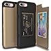 iPhone 7 Plus Case, TORU [iPhone 7 Plus Wallet Case Gold] Dual Layer Hidden Credit Card Holder ID Slot Card Case with Mirror for iPhone 7 Plus (2016) / iPhone 8 Plus (2017) - Gold