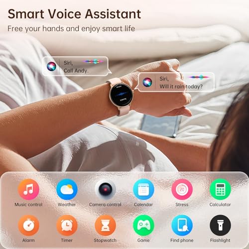 Smart Watch for Women Compatible iPhone/Android/Samsung,1.27" Montre Intelligente Femme with Heart Rate/Sleep/Health Monitor, Waterproof Ladies Digital Fitness Tracker,120+ Sports Mode