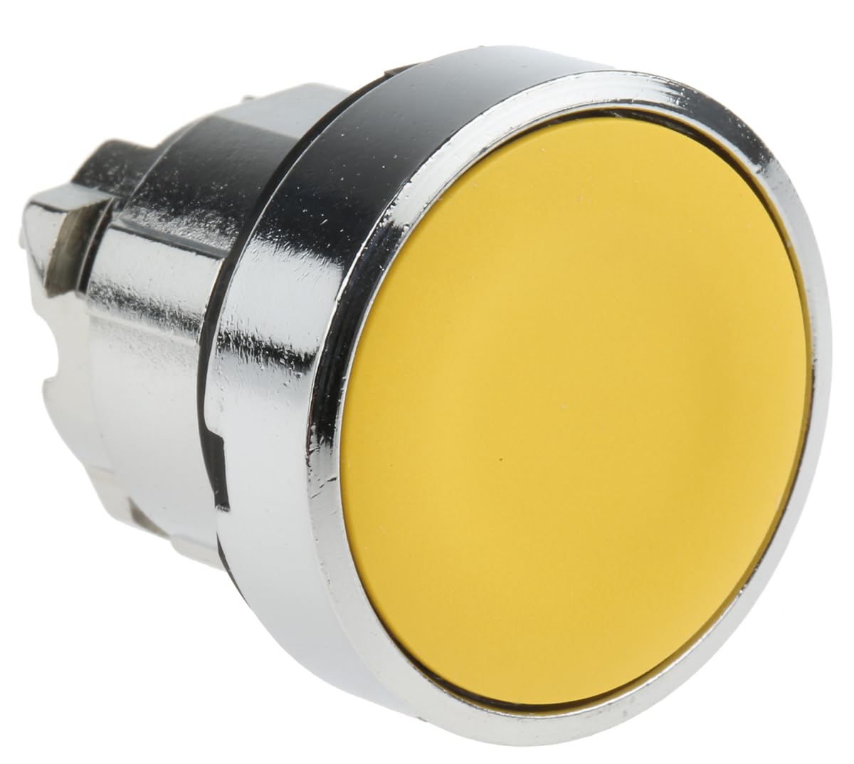 Schneider Electric Push button head, Harmony XB4, metal, flush, yellow, 22 mm, spring return, unmarked