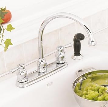 Moen Faucets 87881 Chrome 2 Handle High Arc Kitchen Faucet Black