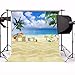 OFILA Tropical Beach Backdrop for Kids 5x5ft Kids Beach Theme Birthday Party Photography Background Summer Party Backdrop Beach Baby Shower Photo Shoot Seaside Backdrop Props