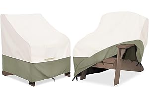 Bitubi Waterproof 2 Pack Patio Adirondack Chair Cover for Outdoor Chair Size Up to 32W x 35D x 36H inch,Outdoor Lawn Patio Furniture Covers (Beige)