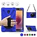 Galaxy Tab A 8.0 2017 Case, BRAECN Three Layer Drop Protection Rugged Protective Heavy Duty Tablet Case with a 360 Degree Swivel Stand/Hand Strap/Shoulder Strap for Tab 8.0 A SM-T380/T385 (Blue