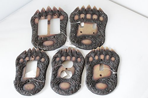 Bear Claw Paw Switch Plate Outlet Rockers Covers Cabin Lodge