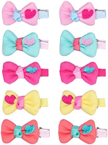 BonnyGirl Boutique Baby Girls Toddler Hair Bow Clips Barrettes with Hair Bows Holder