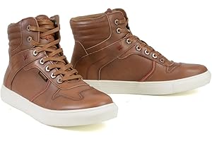Milwaukee Leather MBM9154 Men's Cognac Leather High-Top Reinforced Street Riding Waterproof Shoes w/Ankle Support - 9