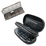 Khanka All-in-one Double Compartment Carry Travel Case Bag + Gray Game/Memory Card hard Case For Psvita PS Vita 1000 and PSVita Slim (PSV 2000), fits Charger cable/Game Cards (Video Game)