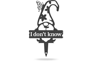 RealSteel Brand, Gnome Plant Markers for Outdoors, Garden Labels Metal Stake, Plant Tags, Garden Sign for Vegetables, Outdoor Decorations, Yard and Gardening Gift - IDONTKNOW