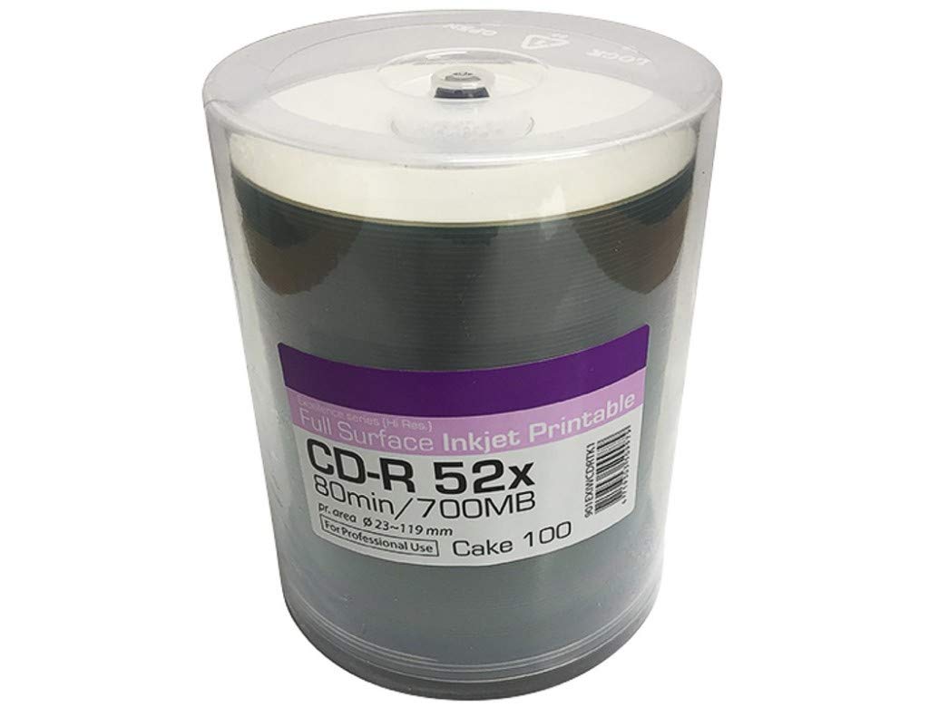 Ritek 'Excellence Series' Blank CD-R 52x Full Face White Inkjet Printable 100 Spindle
