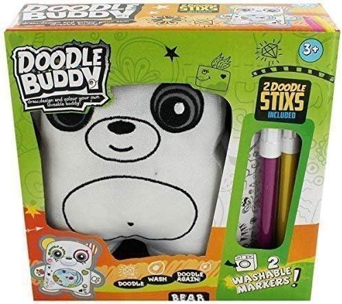 Doodle Buddy Bear Plush Soft Toy - Draw, Design & Colour Your Own Buddy