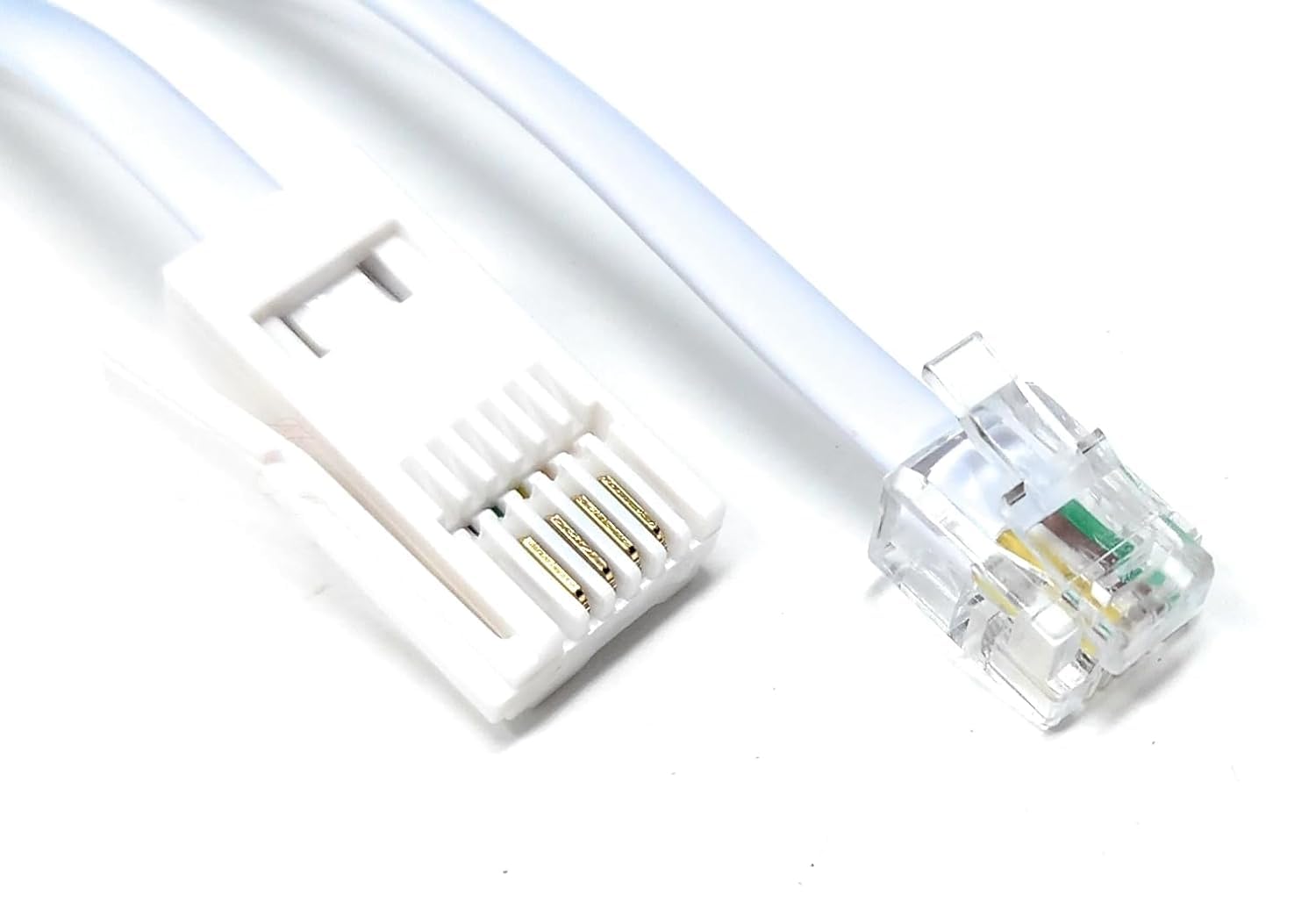 DRUT 5m BT to RJ11 4 Wire (431A) Male to Male UK Telephone Modem Lead Cable (White) 16.5ft