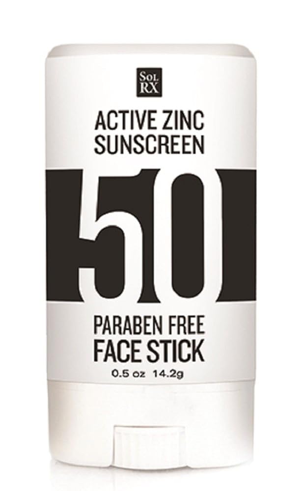 Solrx Zinc Stick SPF 50 Active Zinc Oxide Sunscreen for Face, 0.5 oz
