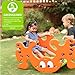 ECR4Kids Picnic Table and See Saw for Kids, 2-in-1 Pic-n-Rock, Indoor/Outdoor Play Structure, Multicolor (ELR-040A),Orange/Green