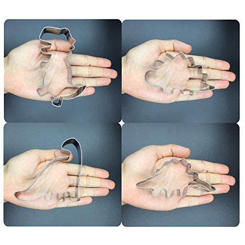 image for Bonropin Dinosaur Cookie Cutter Set - 7 Piece Stainless Steel Cutters 