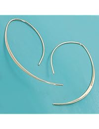 Humble Chic Upside Down Hoops   Pendientes de alambre abierto hipoalergénicos, ligeros, con aguja, chapados en plata de ley 925 o oro de 18 quilates