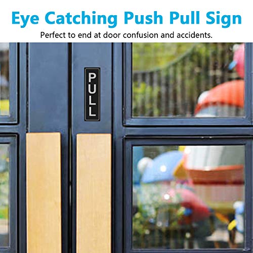 Business Hours Sign, Push Pull Door Signs Kit - Vinyl Number Letter Stickers & 2 Self Adhesive Hooks Included, Ideal Signs Set for Any Business Store Shop Bar Window Office