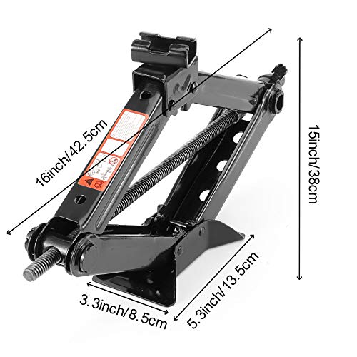 ZOENHOU 2 Pack 1.5 Tons 3307 Lbs Capacity Scissor Jack with 2 Ratchet