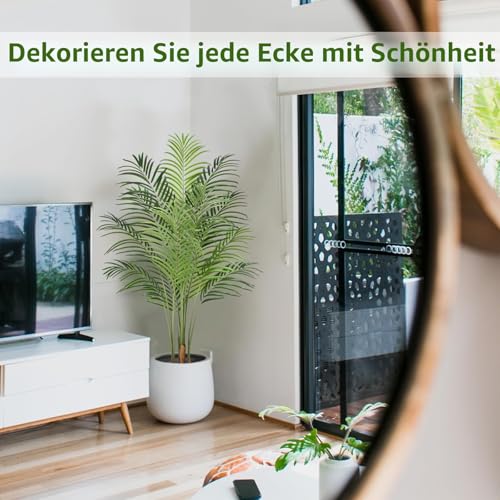 Keeplush Artificial Plants Large 150 cm Artificial Plant in Pot Plastic Artificial Palm Tree Like Real Fake Plants Decoration for Living Room Balcony Bedroom Office Perfect Housewarming Gift (1 Pack)