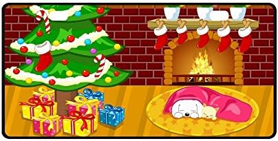 Christmas Gift Merry New Year Happy Fireplace Strong And Durable Aluminum Car Metal License Plate Frame for Women/Men Two Holes Tag 11.8" X 6.1"