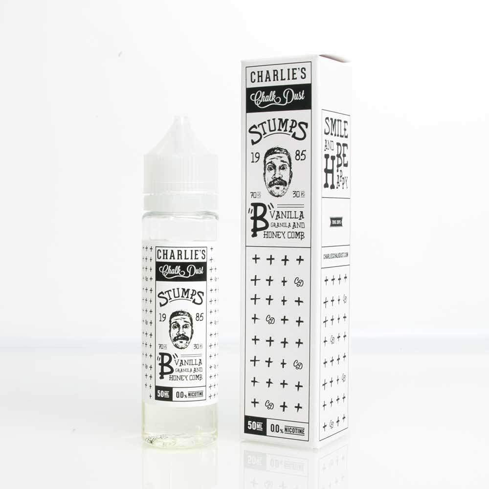 Charlie's Chalk Dust Shortfill E Liquid No Nicotine 50ml 0mg Shortfilll 70VG 30PG Vape Juice Flavoured Ejuices (Stumps - B Vanilla)
