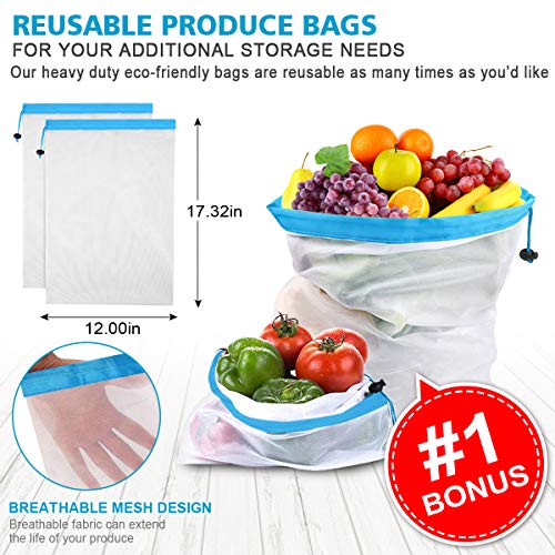image for Reusable Silicone Food Storage Bags, JONYJ Bonus Stainless Steel Straw
