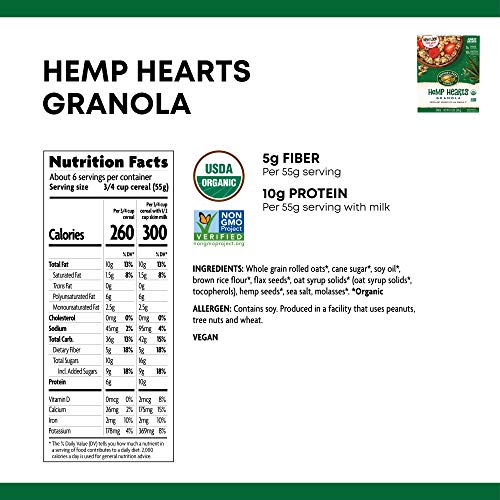 Nature's Path Organic Hemp Hearts Granola, 11.5 Ounce (Pack of 6), Non