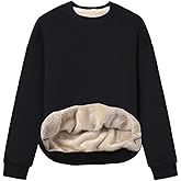 Gihuo Women's Winter Fleece Sherpa Lined Crewneck Pullover Sweatshirt