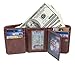 Augus Leather Wallet RFID Blocking Wallets for Men Trifold Money Clip Credit Card Holder