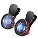 Professional HD Camera Lens Kit- Yarrashop Universal Clip-On Cell Phone Lens Kit for iPhone Samsung & Most Smartphones (2 in 1 black)