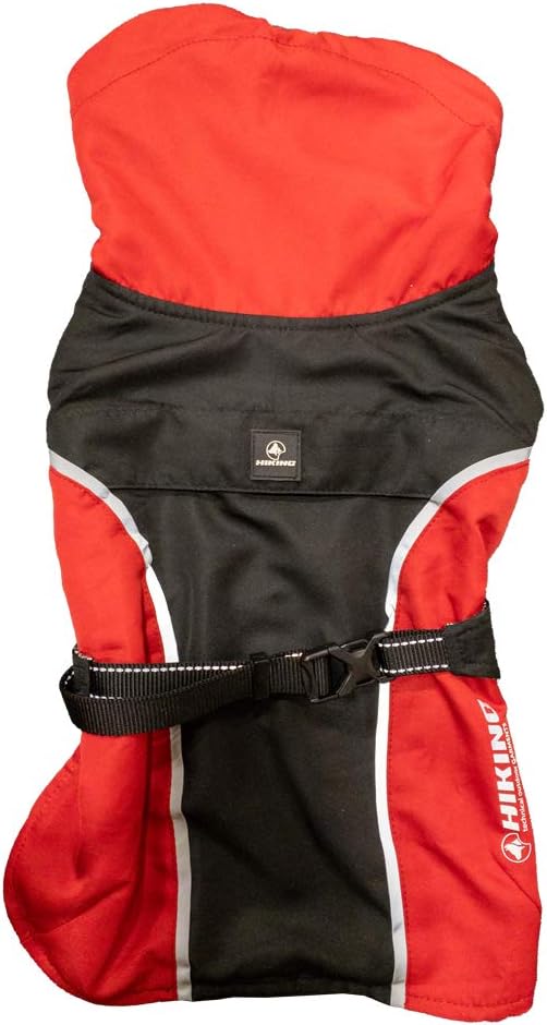 Cross Hiking Dog Coat, Waterproof for Dogs Thermoregulating Lining, Nanga Red, Size 65 cm - 383 g, Black/Red
