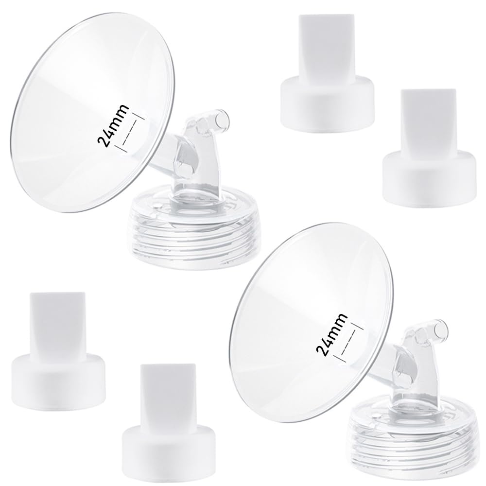 Photo 1 of 6 Piece Pump Part Set, 2pcs 24mm Flange and 4pcs Duckbill Valve Compatible with Spectra S1 S2 S9 Plus Synergy Gold Breast Pump, for Spectra Accessories Replacement