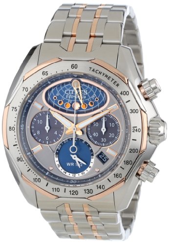 Citizen Men's AV3006-50H The Signature Collection Eco-Drive Moon Phase Flyback Chronograph Watch