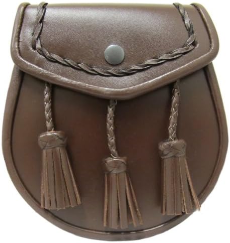 Tartanista Mens Everyday Brown Leather Sporran With Tassels