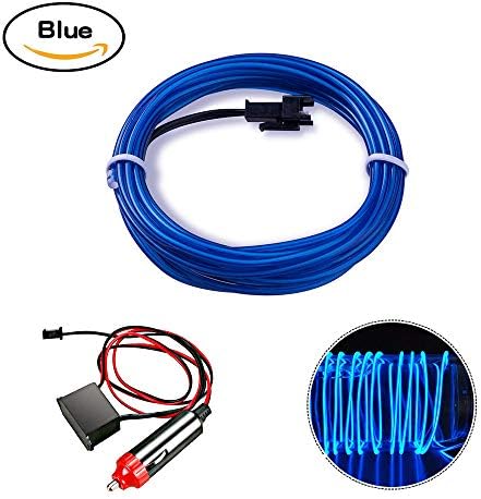 EL Wire, HopeU5® 5M Neon Lights Glowing Strobing Super Bright Battery Operated Rope for Car Decorations Cool Neon Signs-Blue