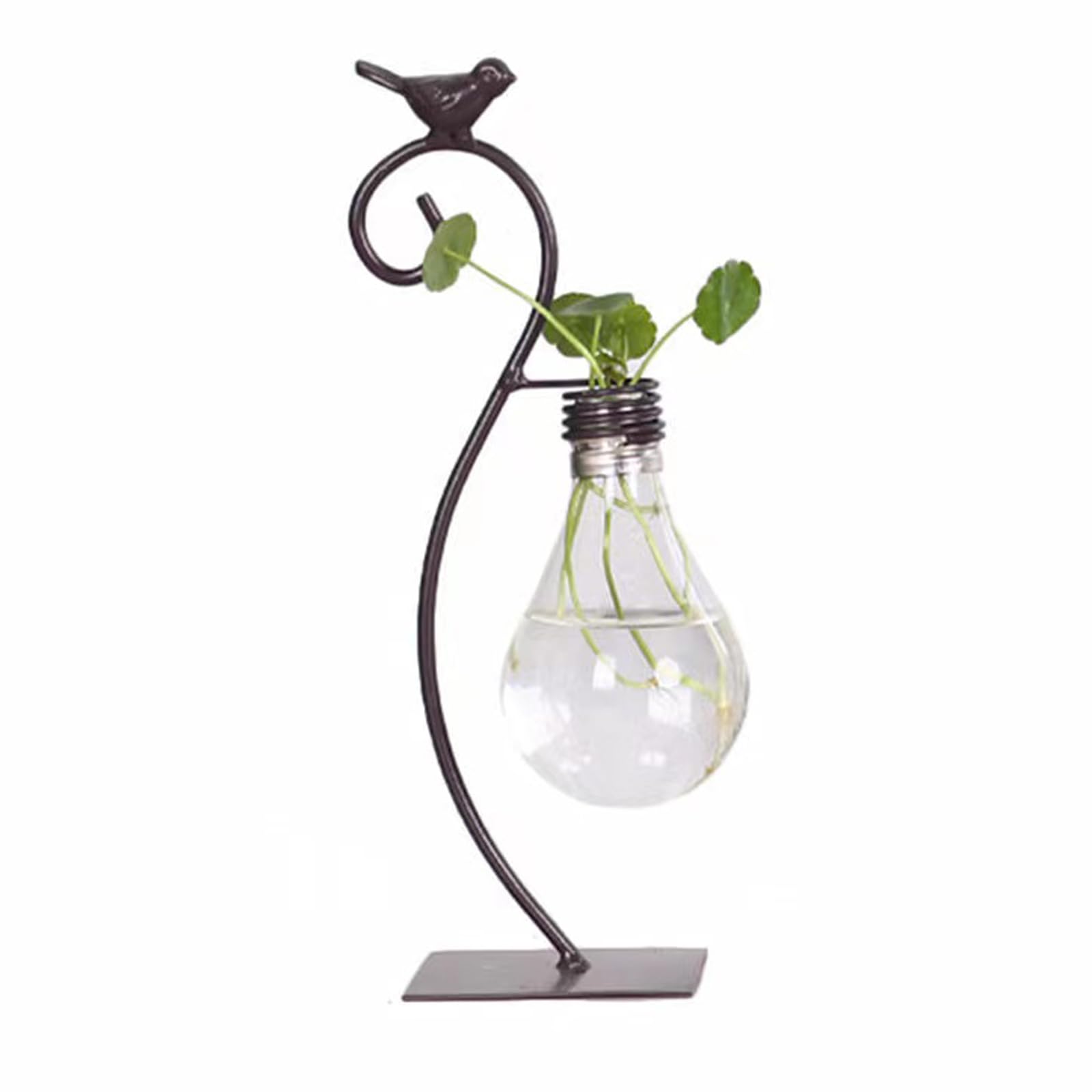 Photo 1 of Calnegaris Desktop Glass Planter Hydroponics Vase, Planter Bulb Vase with Holder, Creative Bird Lant Terrarium Stand for Home Decor, for Flowers, Succulents, Propagation