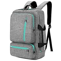 SOCKO 17 Inch Laptop Backpack Convertible Backpack Travel Computer Bag Hiking Knapsack Rucksack College Shoulder Back Pack Fits up to 17 Inches Laptop Notebook for Men/Women, Grey-Green