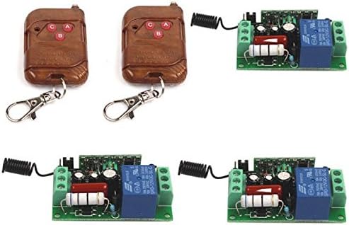 AC 110V 1CH 10A Relay 3 Receiver 2 3-Key RF Wireless Switch System Transmitter (433MHz)