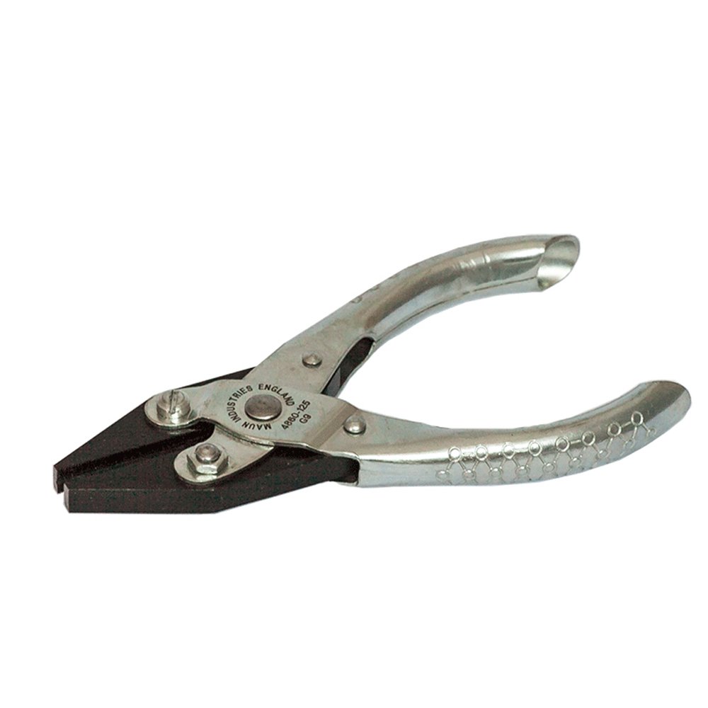 Maun 4860-125 Flat Nose Parallel Plier 125 mm | Secure Even Grip Along Length of Serrated Parallel Jaws | V-Slot and Open Throat to Hold Wire and Rod | Professional Quality — image 1