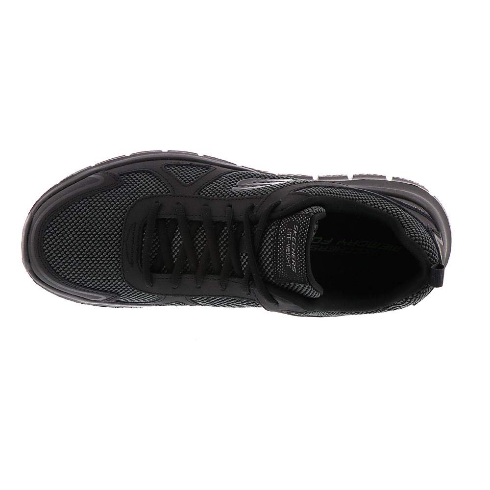 Skechers Herren Track Bucolo Sneakers, Black Leather Mesh Trim, 39 EU 3