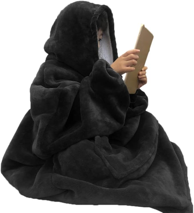 Black Oversized Hoodie Sweatshirt Blanket Wearable Blanket Sweatshirt