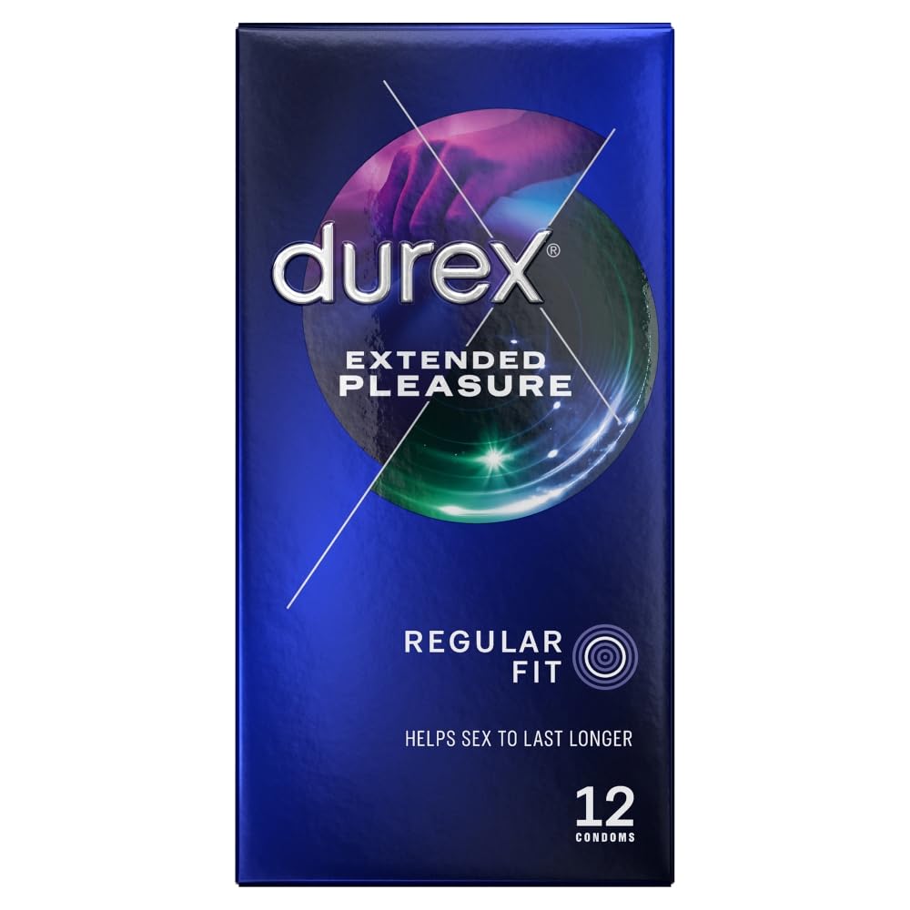 Durex Extended Pleasure Condoms, 2 x Pack of 12 Condom, 24 Condoms (Packaging May Vary)