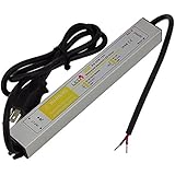 LEDwholesalers 12 Volt DC Waterpoof LED Power Suppply Driver Transformer with 3-Prong Plug, 30W, 3207