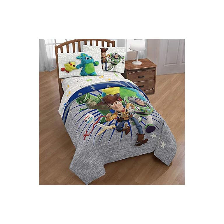 Disney Toy Story Woody & Friends Boys Kids Twin Comforter, Sheets
