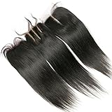 Free Midlle 3 Part Lace Closure Brazilian Straight Human Hair Closure with Baby Hair Non Bleached Knots 4x4 Inch