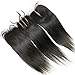 Free Midlle 3 Part Lace Closure Brazilian Straight Human Hair Closure with Baby Hair Non Bleached Knots 4x4 Inch
