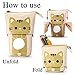 Ytuomzi Telescopic Pencil Pouch Standing Pen Holder Cute Pencil Bags Stand Up Pen Case Cartoon Pencil/Pens Storage Box Canvas+PU Stationery Organizer Makeup Bag with Zipper Closure (Khaki)