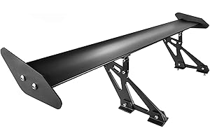 SHZOND Single Rear GT Wing 43.3inch GT Wing Spoiler Adjustable Angel Single-Deck Aluminum Spoiler Universal Aluminum Car Rear Wing